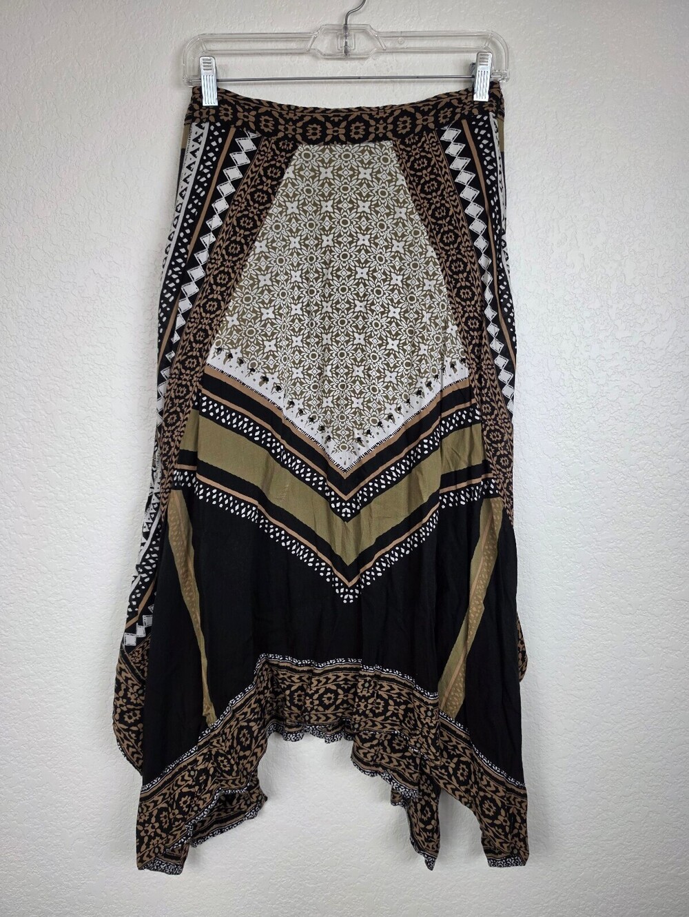 Free People Bohemian Patterned Handkerchief Hem Skirt Small